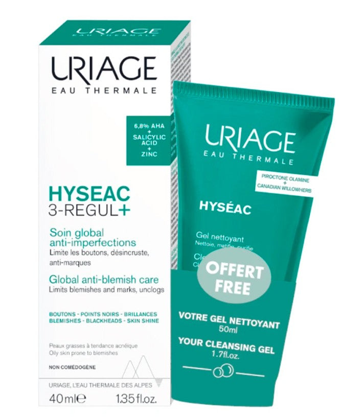 Uriage Hyséac 3-Regul+ 40ml + Gel De Limpeza 50ml