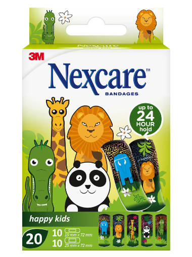 Nexcare Happy Kids Animal Assorted Dressings 20 Units