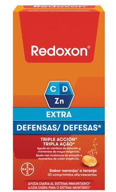 Bayer Redoxon Tripla Ação Extra Defesas Laranja 30 Comprimidos Efervescentes