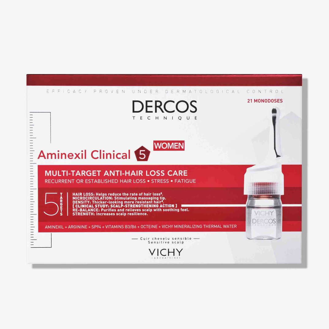 Vichy Dercos Aminexil Clinical 5 Anti Queda Woman 21 Ampolas