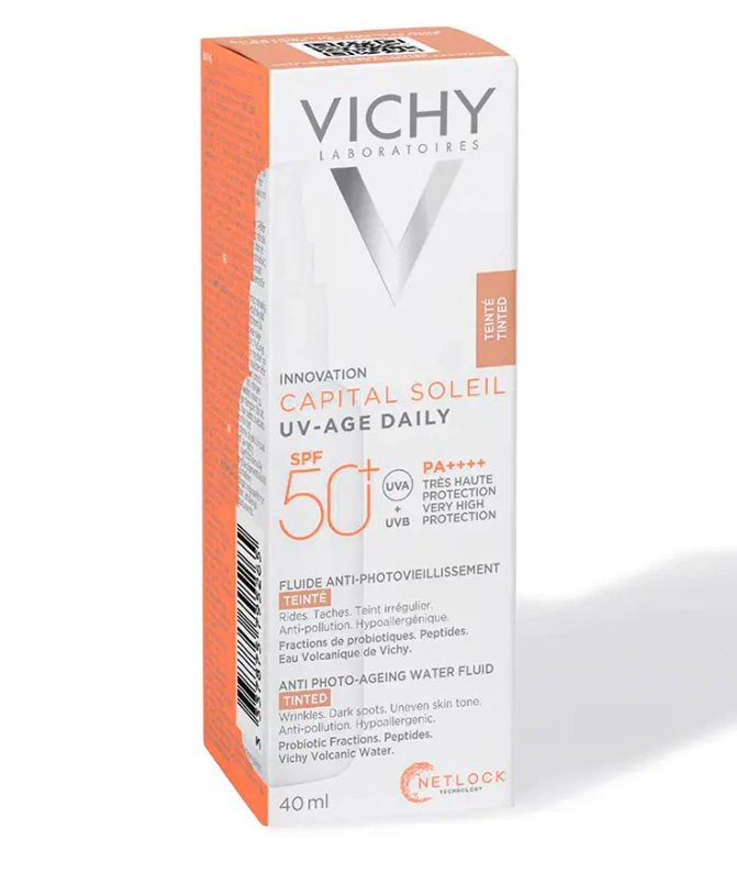 Protetor Solar Vichy Capital Soleil UV-Age Daily Fluido SPF50+ Com Cor 40ml