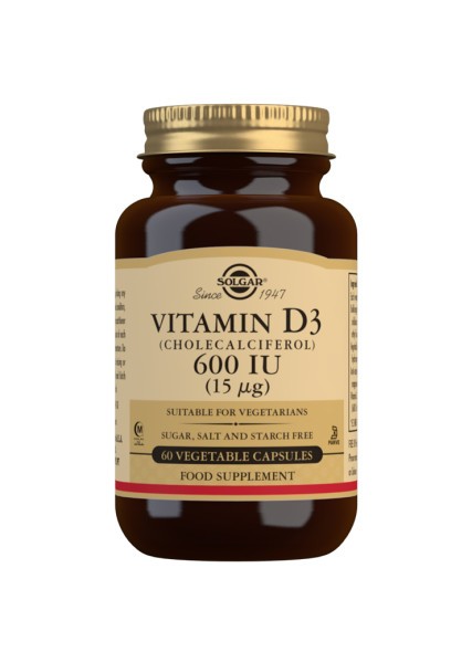 Solgar Vitamin D3 600Ui 15Mcg 60 Cápsulas