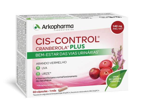 Arkopharma  Cis-control Plus 60 Cápsulas Bem Estar Vias Urinárias