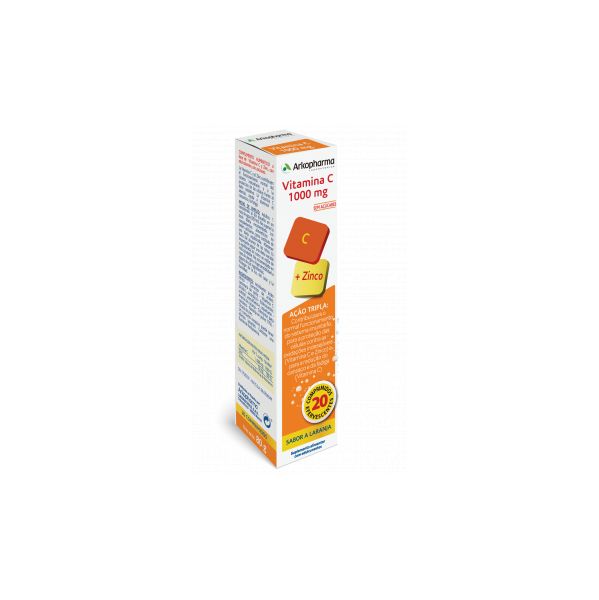 Arkopharma Vitamina C + Zinco 20 Comprimidos Efervescentes