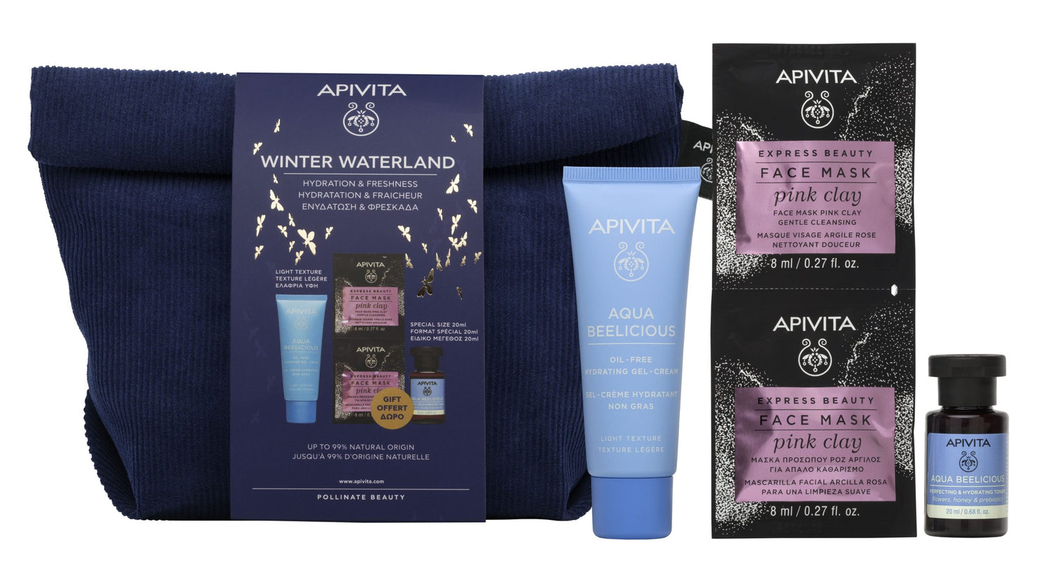 Apivita Bolsa Aqua Beelicious Gel Creme Hidratante Oil-Free 40ml + 2 Ofertas Coffret