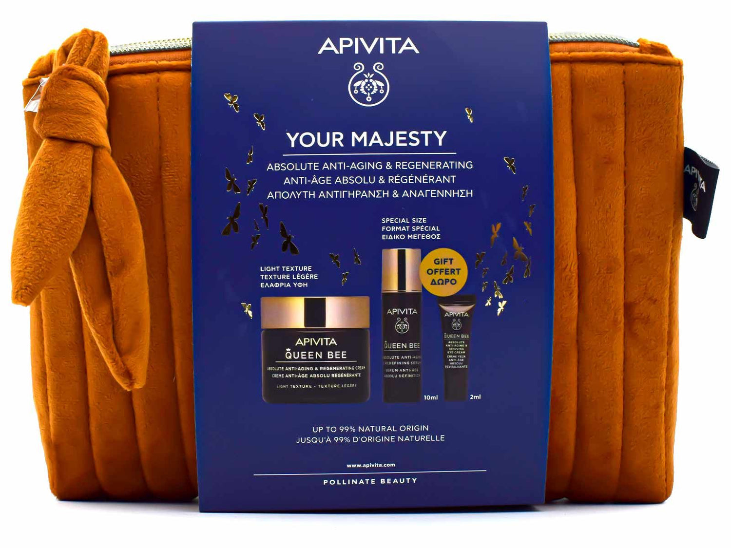 Apivita Bolsa Your Majesty Queen Bee Creme Antienvelhecimento + 2 Ofertas Coffret