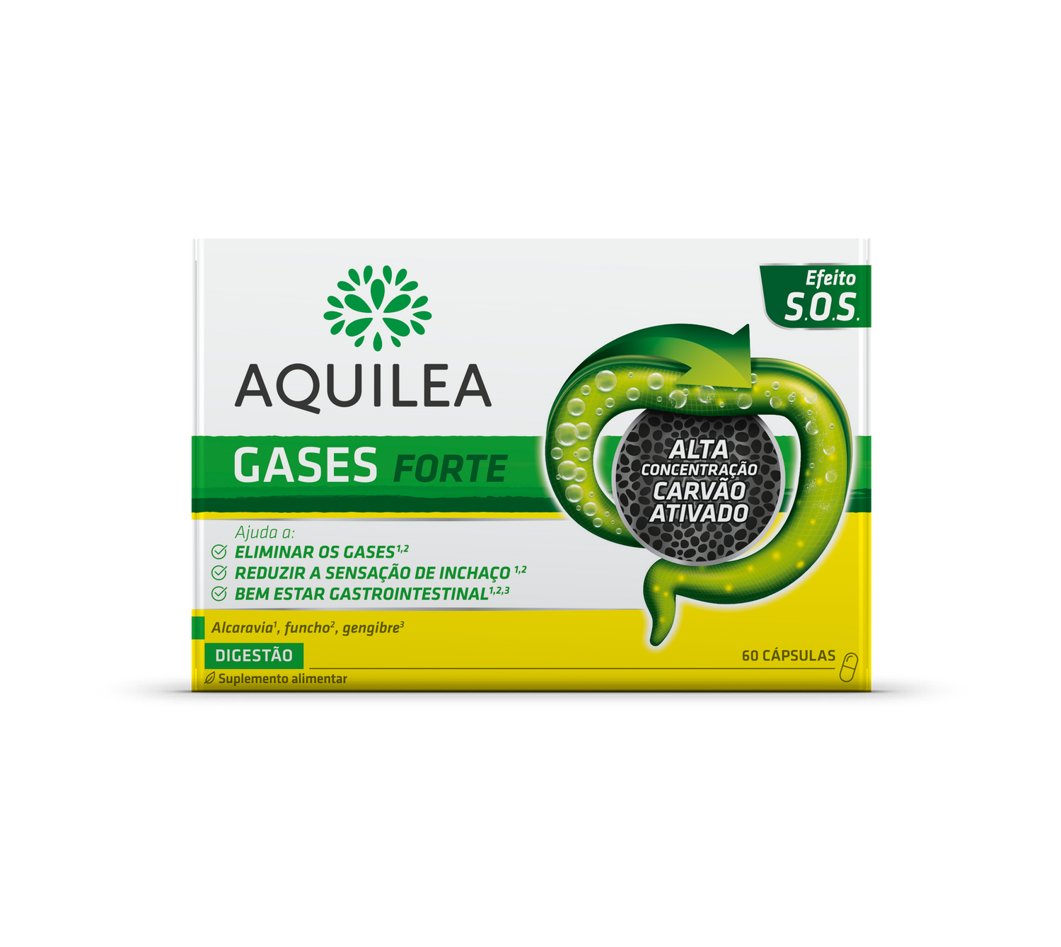 Aquilea Gases Forte Charcoal 60 Cápsulas