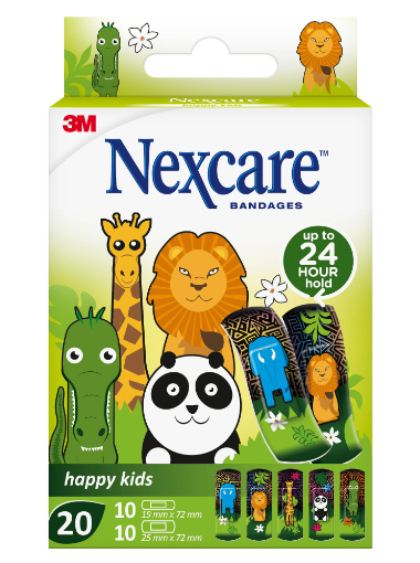 Nexcare Happy Kids Pensos Sortidos Animais 20 Unidades