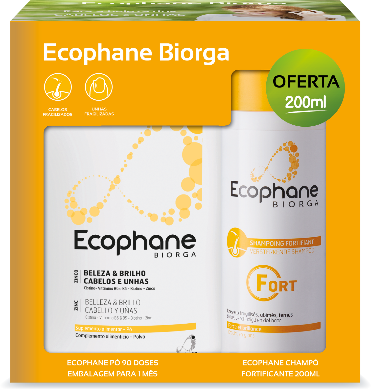 Ecophane Pó 90 Doses + Shampoo Fortificante 200ml