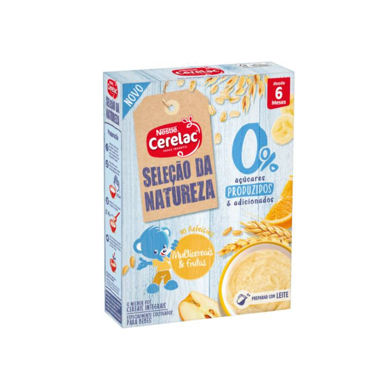 Nestlé Cerelac Papa Não Láctea Seleção da Natureza Multicereais e Frutas 0% Açúcar 6M 180g