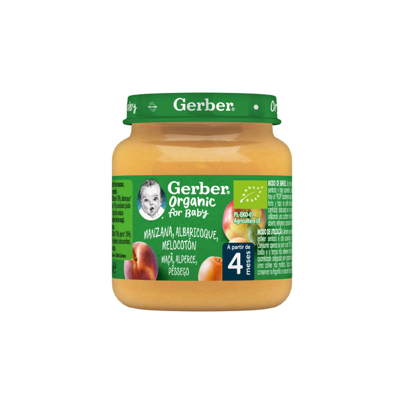 Gerber Organic Apple and Peach Jar 125g