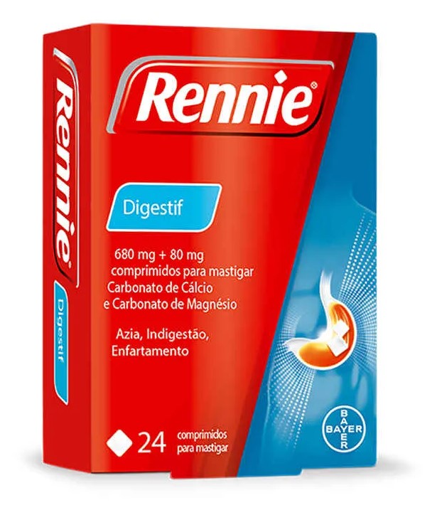 Rennie Digestif 680mg + 80mg 24 Comprimidos mastigáveis