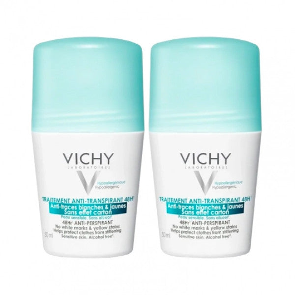 Vichy Desodorizante Roll-On Antitranspirante 48H Antimanchas 2x50ml