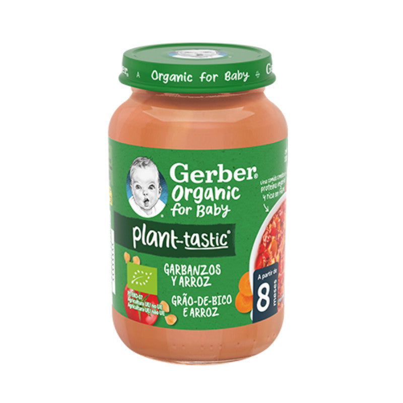 Gerber Organic Boião Grão-de-Bico e Arroz +8M 190g