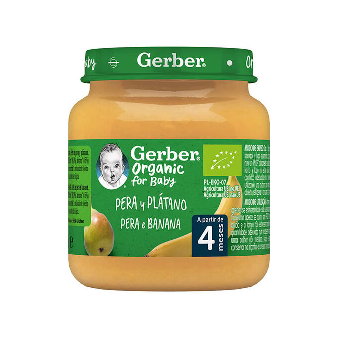 Gerber Organic Pear and Banana Jar 125g