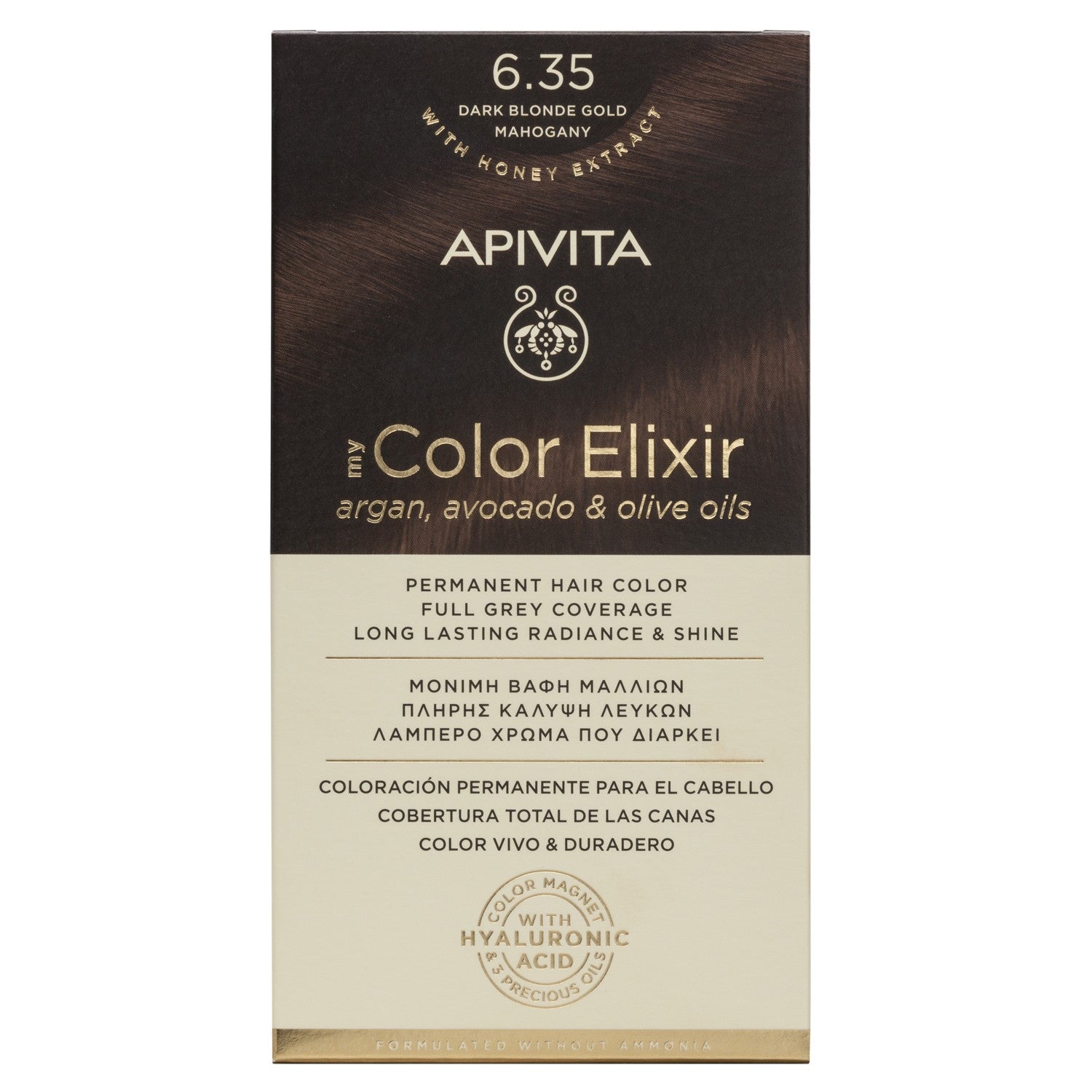 Apivita My Color Elixir Coloração Tom 6.35 Mogno Ouro Escuro