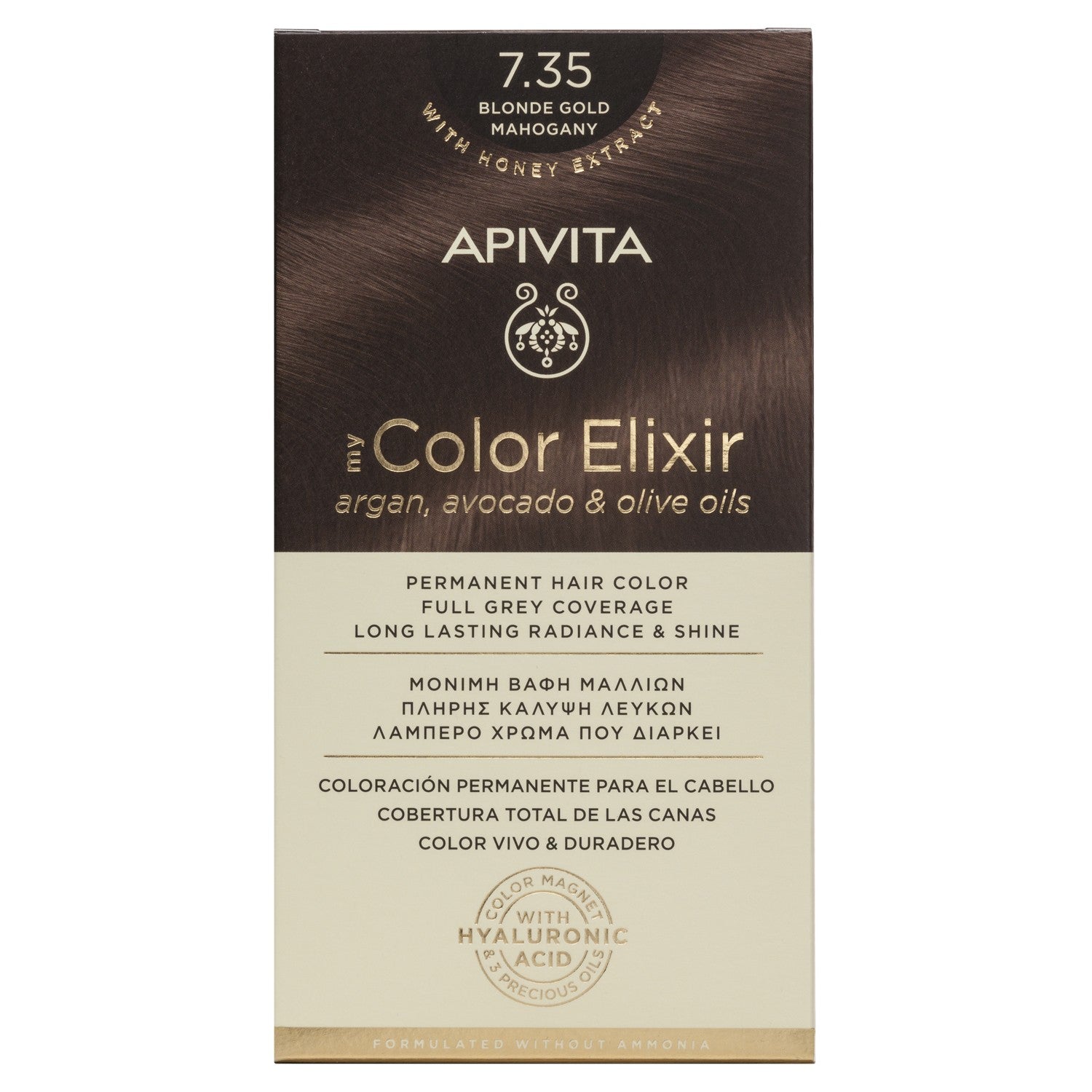 Apivita My Color Elixir Coloração Tom 7.35 Loiro Dourado Mog