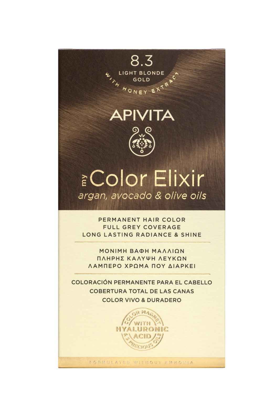 Apivita My Color Elixir Tinta Capilar 8.3 Loiro Claro Ouro